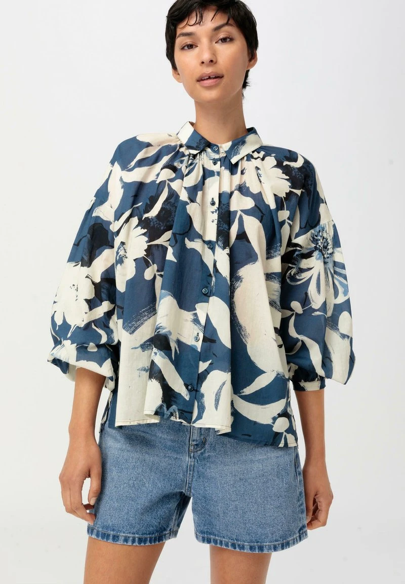 Hemdbluse - Wasserblau 1 Hemdbluse - Wasserblau