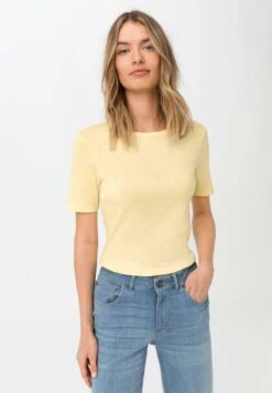 KURZARM - T-Shirt Basic - Strohgelb