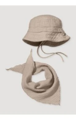 Hessnatur Sonnenhut Musselin-Set Mit Tuch Für Kinder