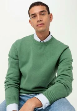 RUNDHALS - Strickpullover - Graugrün -Hessnatur 324ea83c2e764822a660b68b025b2dfa