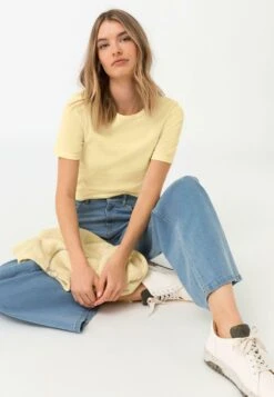 KURZARM - T-Shirt Basic - Strohgelb -Hessnatur 4293c06e1eb44ac1b20310cc83053e61