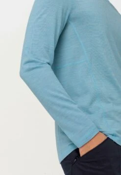 AUS BIO-MERINOWOLLE - Langarmshirt - Azurblau -Hessnatur 7ea2f4c2452d48a59e6d28c046f04d9e